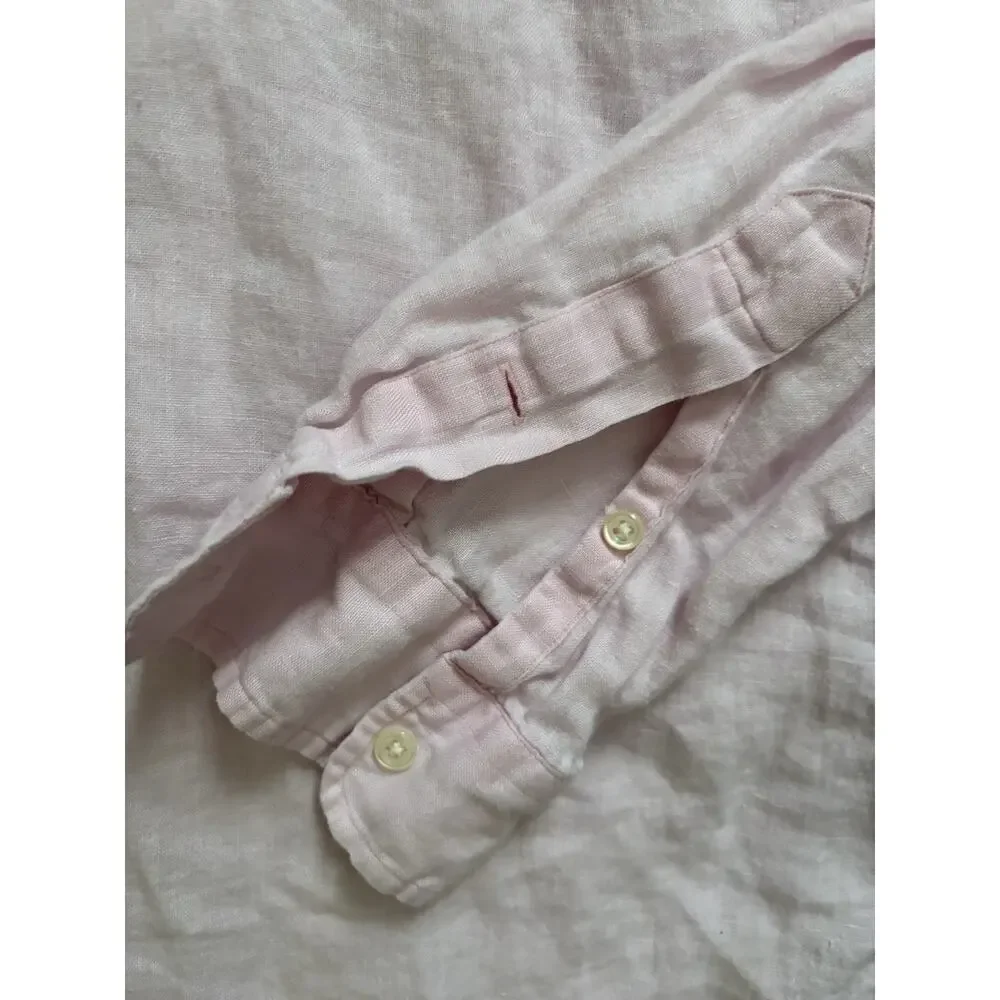 Rare Find Polo Ralph Lauren Blake Shirt 100% Linen Pink Button Down Mens Sz L